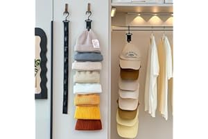 1pc Hat Storage, with 8 Clips, Can Hold 8 Baseball Caps, Available in Gray and Black, Suitable for Home and Closet Hat Storag