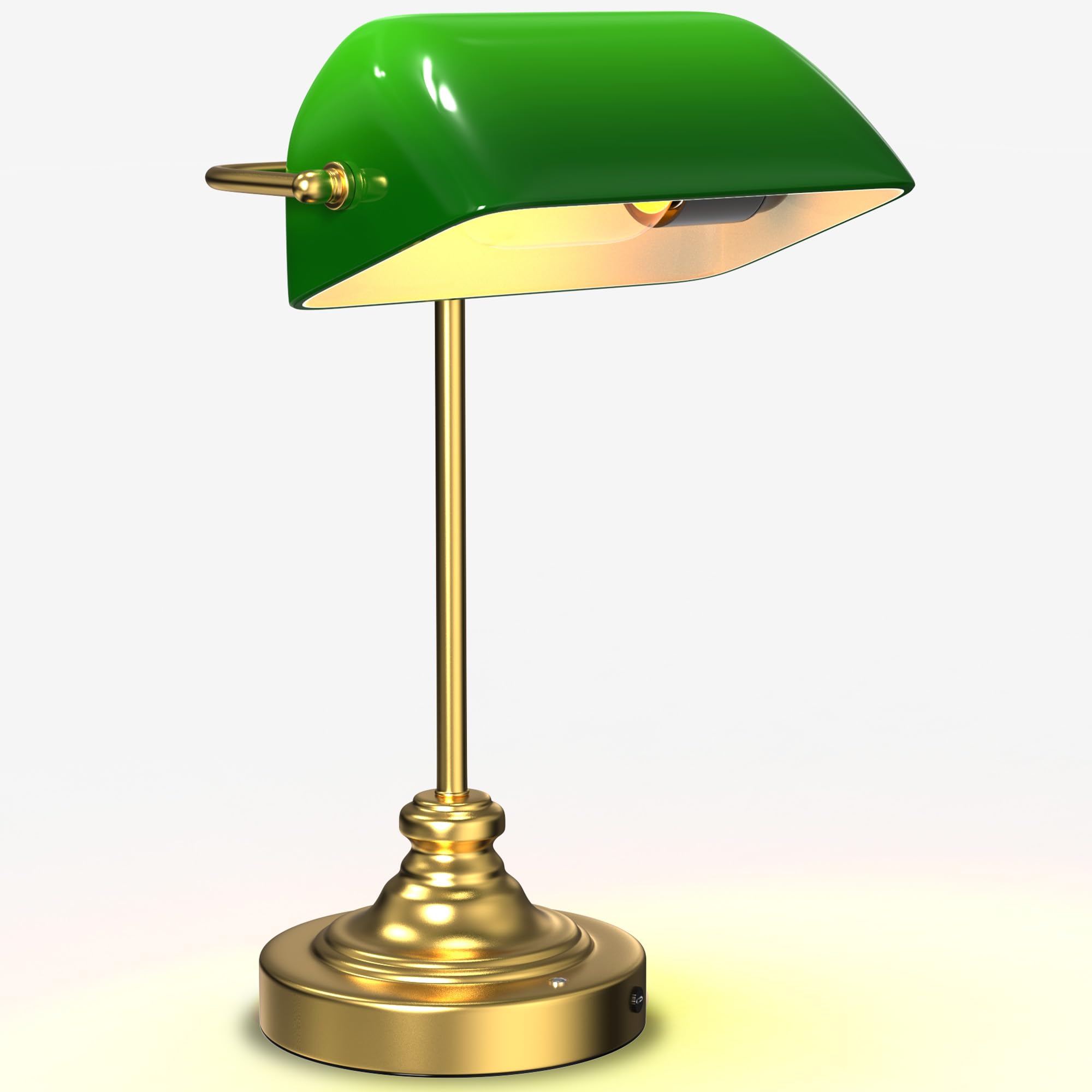 Photo 1 of MOKOQI Green Bankers Desk Lamp - Rechargeable Cordless Table Lamp with Dimming, Vintage Library Lamp with Light Bulb Set for Home Office
