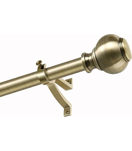 3/4" Decorative Adjustable Curtain Rod Set, 30 To 80 Inches, Heavy Duty Stainless Steel, White - View #2
