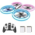 Q9s Drones for Kids,Cool RC Drone with Altitude Hold and Headless Mode,Hobby Quadcopter with Blue&Pink Light,2 Batteries and Remote Control,Birthday and Xmas Gifts Toys for Boys and Girls,Pink