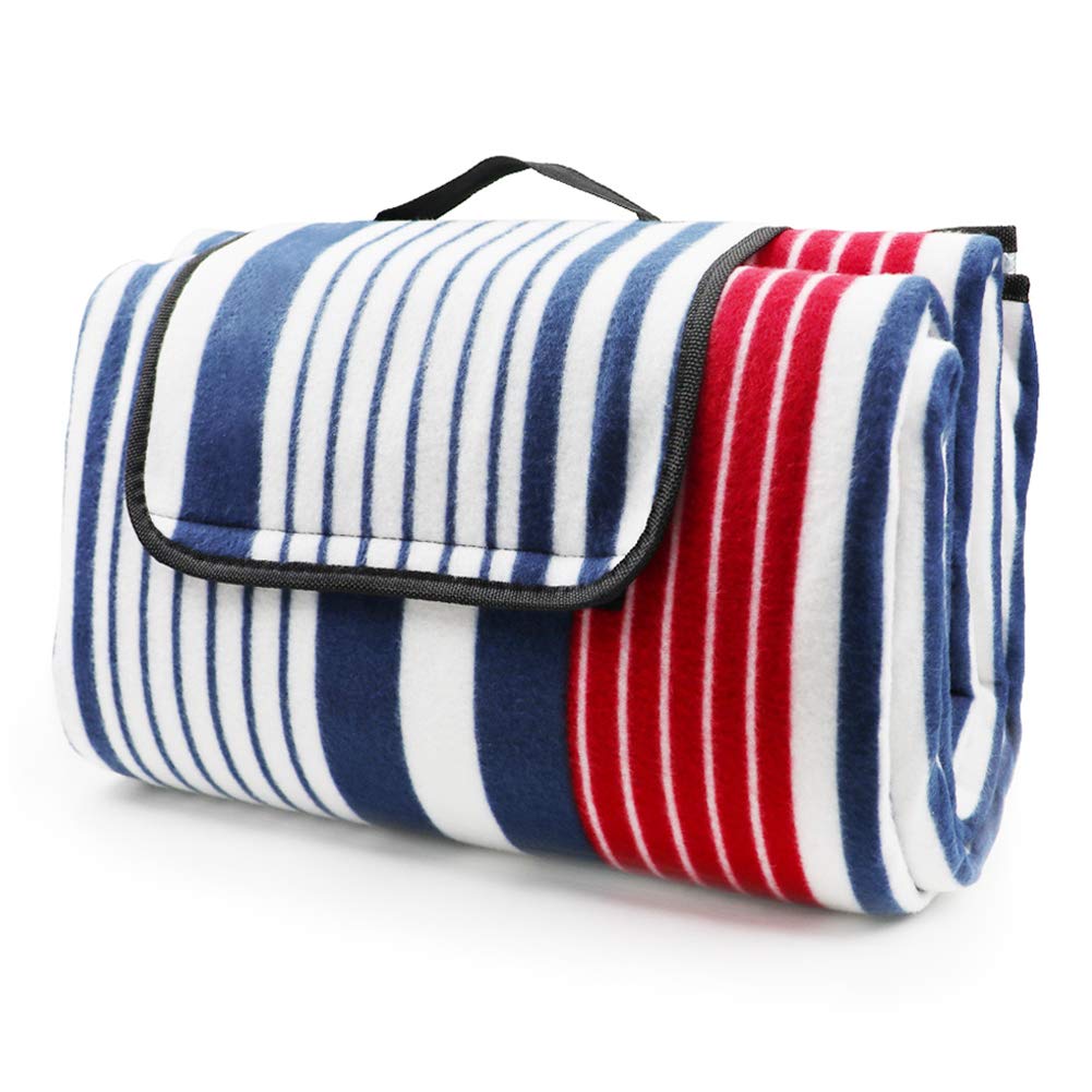 LIVEHITOP Fleece Picnic Blanket Waterproof Backing 200x200 cm - Portable Compact Thickening Extra Large Mat Rug for Camping BBQ Outdoor Indoor