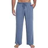 Kinnette Mens Pajama Pants Soft Lounge Sleep Pants with Pockets Casual Pj Bottoms with Button Fly and Drawstring