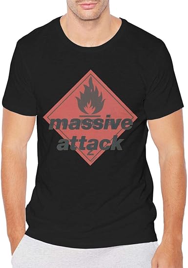 Amazon Com Kolodziejkimm Men S Massive Attack Blue Lines T Shirt Round Neck Short Sleeve Tshirts Black Clothing