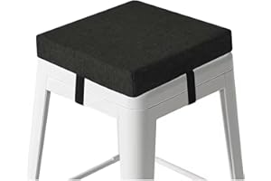 Square Stool Cushion 14x14 /12x12/16x16 in,Linen Fabric Chair Seat Cushions Memory Foam Non Slip Chair Pad with Ties for Indo