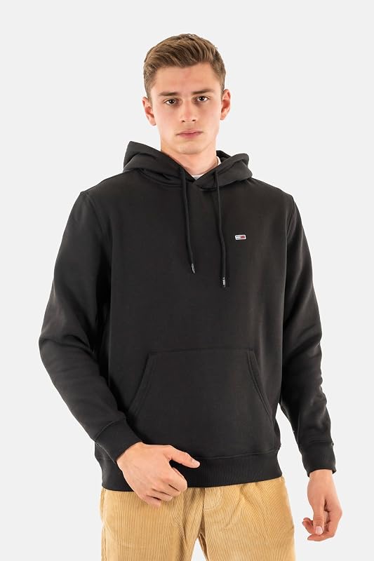 Sweat à Capuche Homme Regular Fit Flag Fleece avec Capuche, Noir (Black), XS