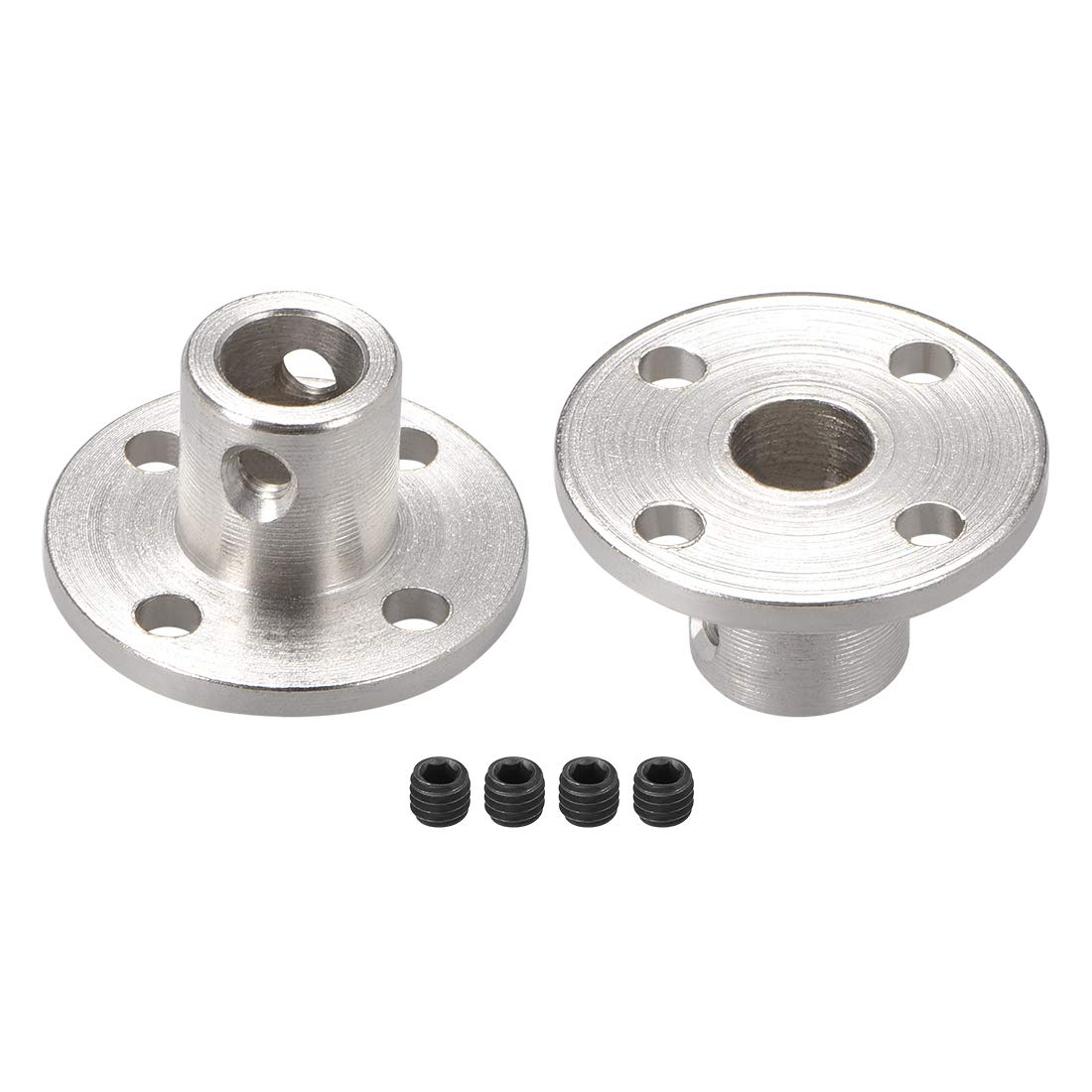 sourcing map 6.35mm Inner Dia H12*D10 Rigid Flange Coupling Motor Guide Shaft Coupler Motor Connector 2 PCS for DIY Parts