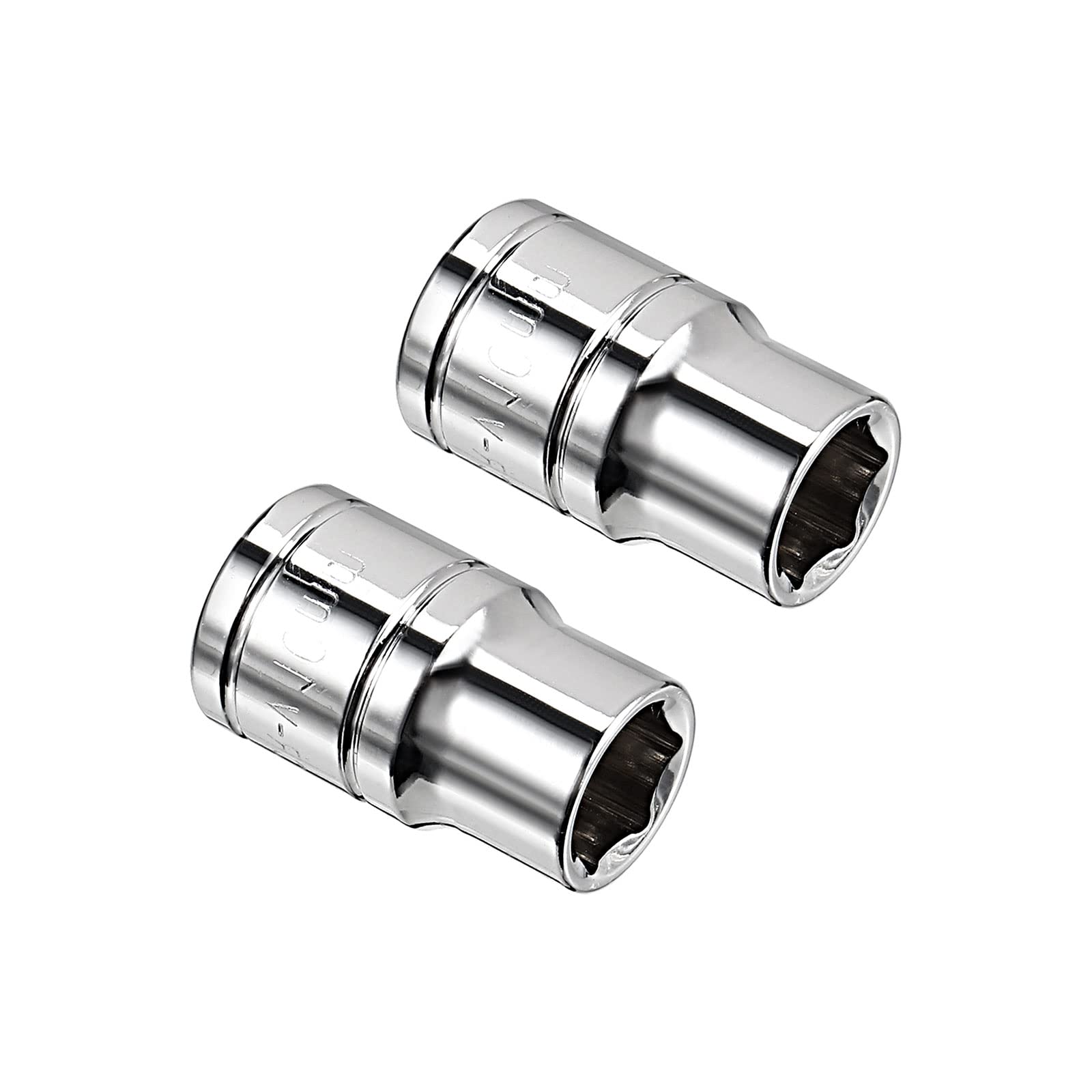 Kozelo 2pcs 6 Point Shallow Socket - [3/8 Inch x 10mm] Square Drive for Car Mechanical Equipment Repair Use, CR-V Steel Metric Sizes