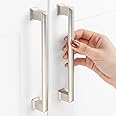 ASKANO Pack of 30, 6-1/4 Inch Hole Centers, Brushed Nickel Stepped Kitchen Cabinet Pull Handle ZP2206 | Solid Hardware for Drawer, Dresser, Bathroom, Vanity, Furniture Door, Cupboard, Bedroom, 6.3"