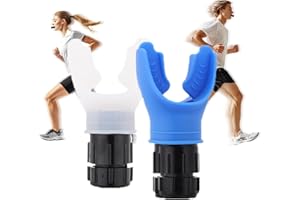 LUCARNI 2 Pack Breathing Trainer for Daily Training, Exercise Trainer with Adjustable Resistance, Supports Running, Cycling, Swimming, and More Outdoor Activities or Sports Training (Transparent+Blue)