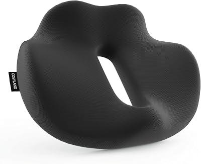 Cuscino Ergonomico per Sedia Ufficio, 40 x 38 x 10 cm, Nero