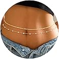 RLMOON 2PCS 18K Gold/Silver Plated Waist Chains for Women Pearl CZ Belly Body Chain for the Waist Layered Gold Belly Chains Waist Jewelry 26-41Inch