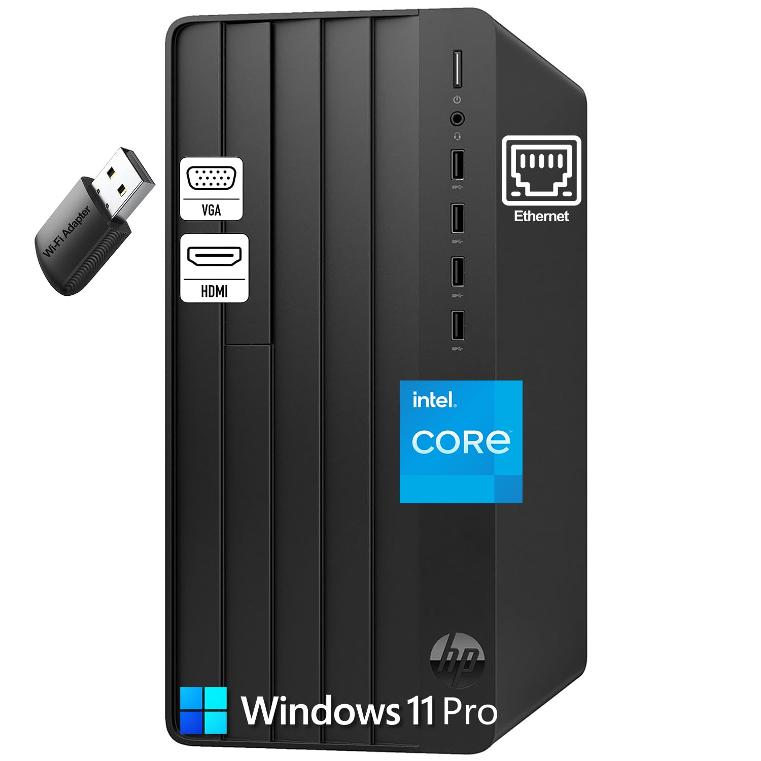 HP Desktop Computer Business Tower Pc, 13th Gen Intel 4-Core Processor (Beat i5-12400), 16gb Ddr4 Ram, 512gb Pcie Ssd, WiFi Adapter, Hdmi, Vga, Rj-45, Keyboard and Mouse, Windows 11 Pro