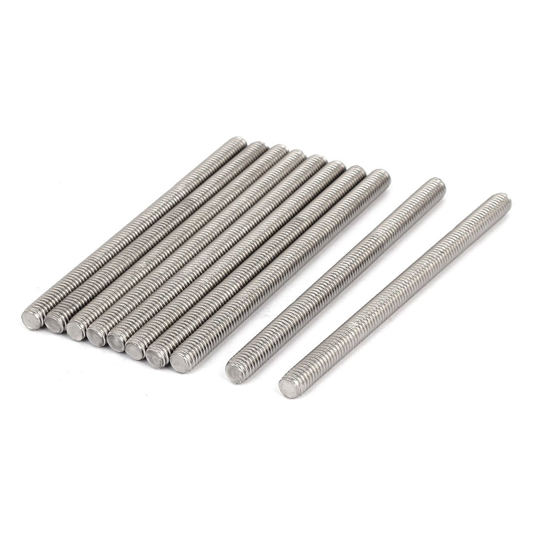 Sourcingmap M6 x 90mm 304 Stainless Steel Fully Threaded Rod Bar Studs Fastener 10 Pcs