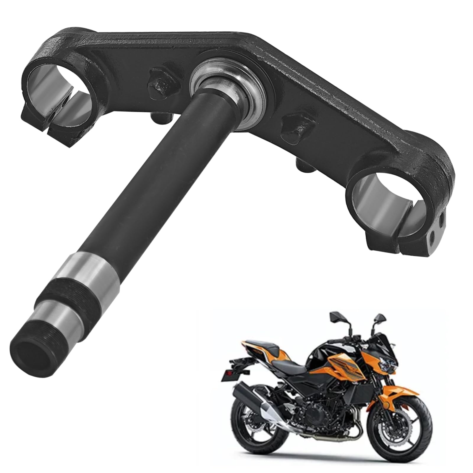 Photo 1 of 44037-0178-21 Lower Bottom Triple Tree Clamp New for Kawasaki 2018-2026 Ninja 400/ Ninja 500/ Z400/ Z500/ Ninja E-1/ Z E-1 Selected Models; 44037017821 Front Bottom Clamp, Black