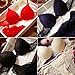 Etosell Women Sexy Deep V Lace Underwire Bra Set Push Up Bra Outfit Blue 34B