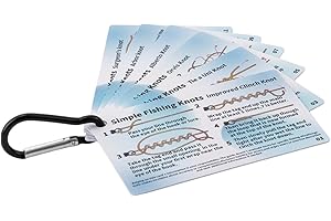 FashionCha Fishing Knot Cards with Carabiner: 12 Essential Knots – Fishing Guide for
