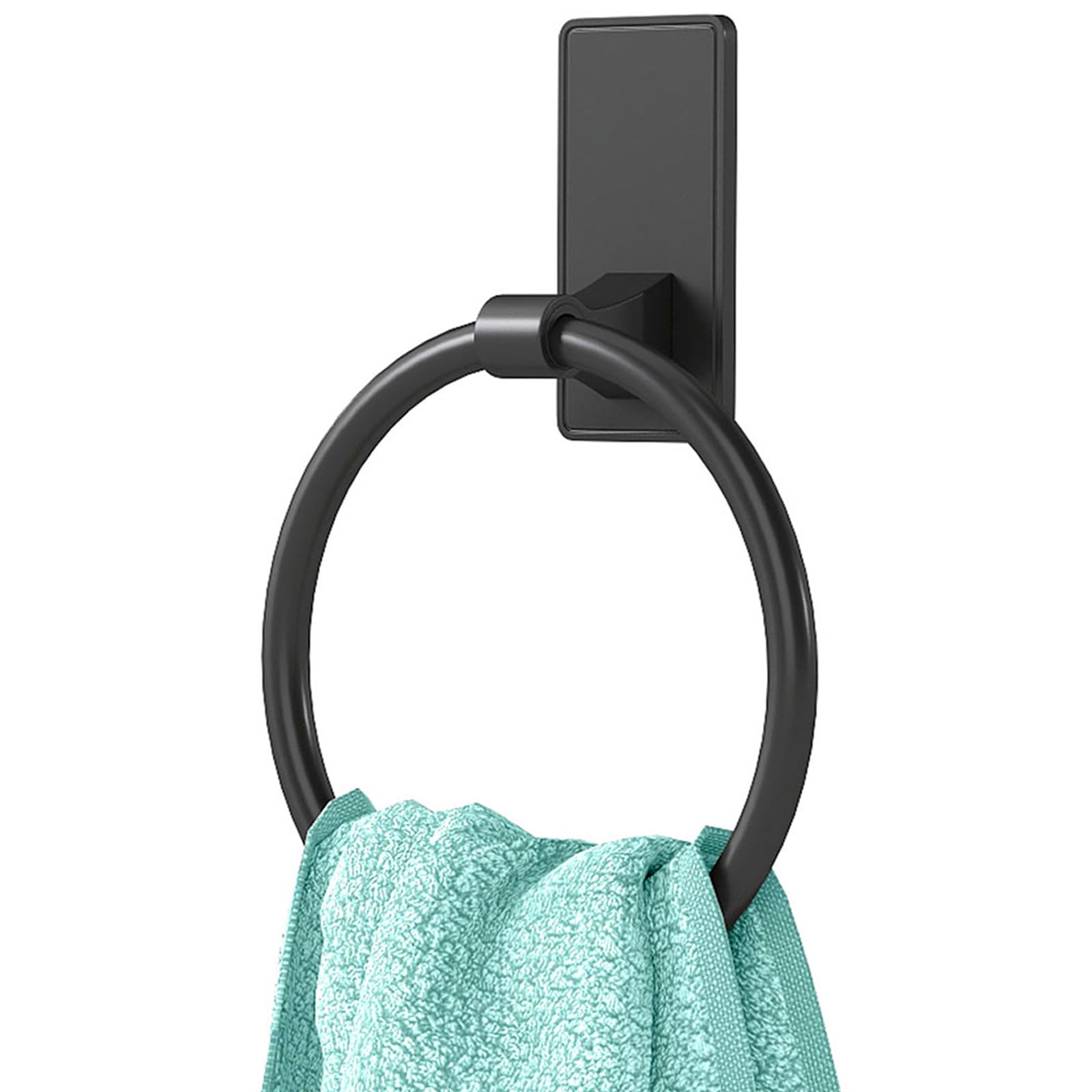 Photo 1 of Towel Ring, SUS304 Hand Towel Holder for Bathroom?Adhesive Towel Holder Bathroom Towel Hanger for Bathroom, Kitchen, Matte Black