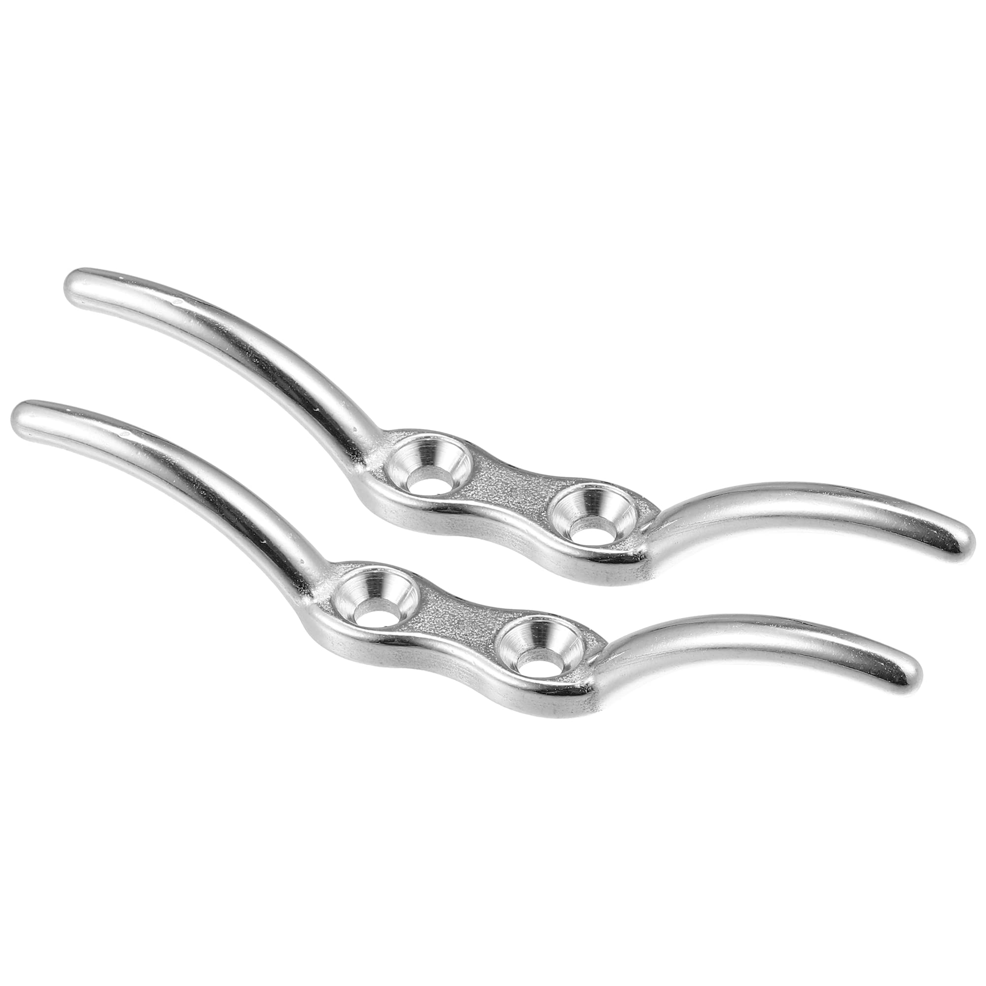 X AUTOHAUX 2Pcs 6 Inch Stainless Steel Flagpole Cleat Hook Boat Deck Cleats
