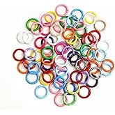 50Pack Colorful Spring Key Rings, 1 Inch (25mm) Round Metal Snap Hooks for DIY Keychains, Bag Charms, Dog Tags, Purse & Craft Organization - Assorted Colors