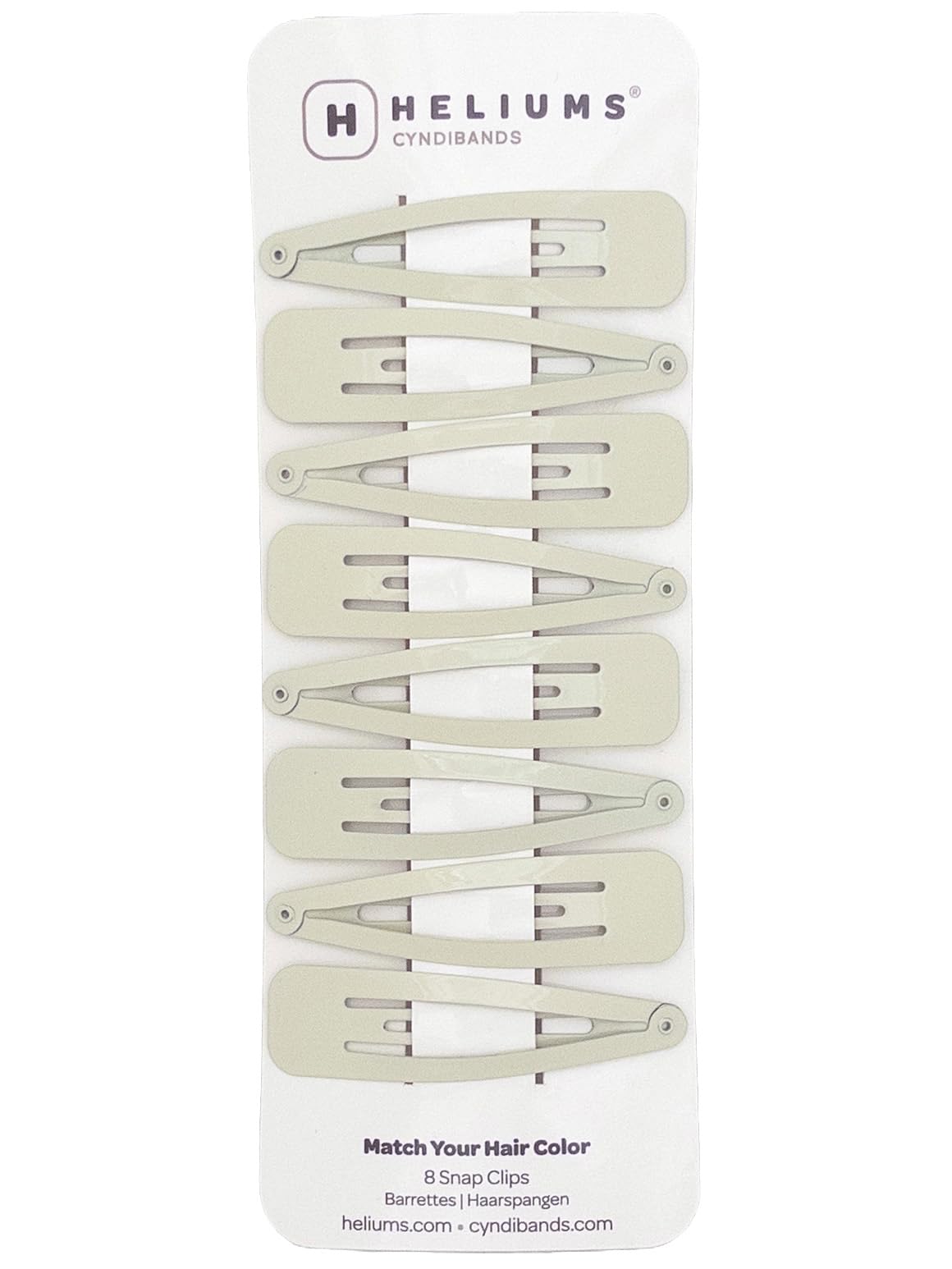 Heliums Large Snap Clips, Light Blonde Metal 6.8cm Hair Barrettes for Women, Blends with Hair Color - 8 Count