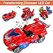 Dinosaur Cars Transforming Toys,Transforming Dinosaur LED Car with Light Sound Kids Toy,Dinosaur Cars Combined Into One,Automatic Transformation,2-8 Year Old Boys Girls Toddlers Kids Gift (Red)