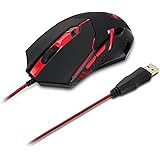 Redragon M601 Gaming Mouse wired with red led, 3200 DPI 6 Buttons Ergonomic CENTROPHORUS Gaming Mouse for PC