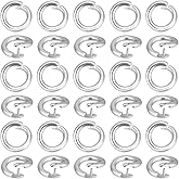 Beebeecraft 30Pcs Locking Jump Rings 925 Sterling Silver Plated Brass OD 5.5mm ID 3mm Open Jump Ring Twist Clasp Connector Links for Jewelry Making Repairing DIY Crafts Findings