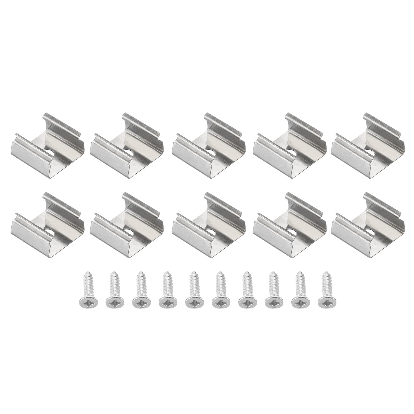 PATIKIL LED Strip Light Clips, 40 Pack Mounting Bracket Fixing Clips Stainless Steel Clamp Holders with Screws for 13mm-15mm Neon RGB Light Cable Ribbon — image 1