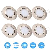 Spots LED Éclairage 6W encastré IP44 3000K blanc chaud Matt Nickel LED Plafond S