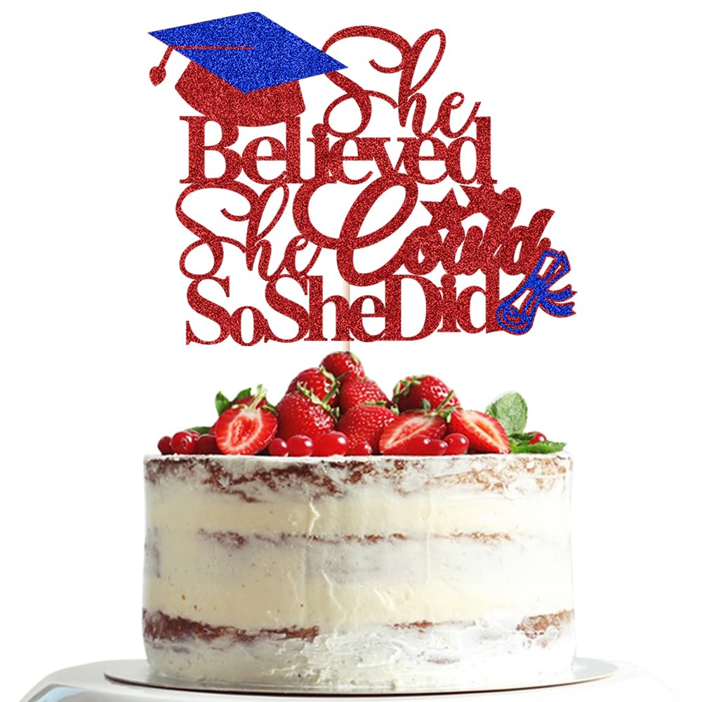 Dxsdgetue She Believed She Could So She Did Cake Topper,2025 Graduation ...