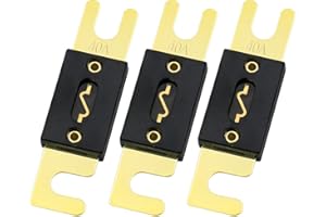 Baomain 3-Pack 40A ANL Fuse Bulk Value Pack with Gold-Plated Terminals for Car Audio, Amplifier, Truck, Boat, RV - 12V/24V Ci