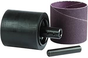 Climax Metals SD048048-08MDP Shank Motor Shaft Convertible Rubber Expansion Sanding Drum with P4 Shaft and 80 Amp Sleeve, 3" x 3" 1/2"
