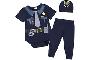 Zusnxaxe Newborn Infant Baby Boy Girl Costume Outfit Uniform Astronaut Chef Costume Toddler Police with Hat