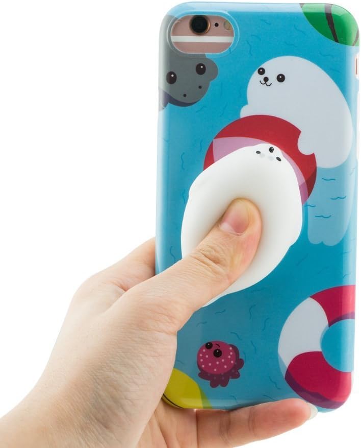 Chubby CASE - 3D Soft Cute Kawaii Squishy Case for Girl with Lazy Animal Theme for iPhone 7 (Lazy Seal)