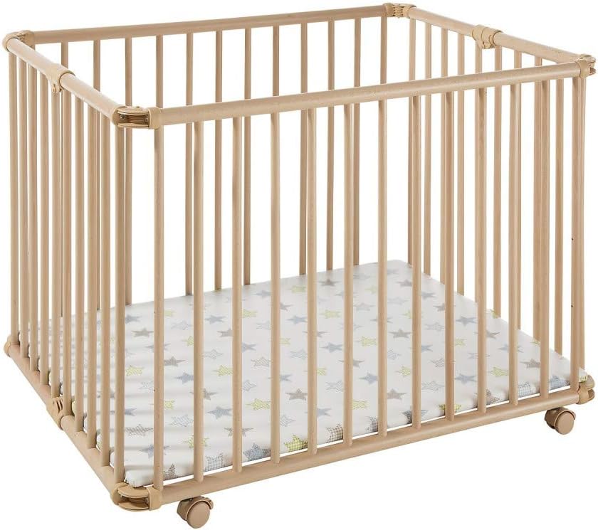 Geuther Parc Lucilee 2261 Pliable Ajustable En Hauteur Bois Naturel Motif Du Fond Pois 76 2 X 97 4 Cm Amazon Fr Bebes Puericulture