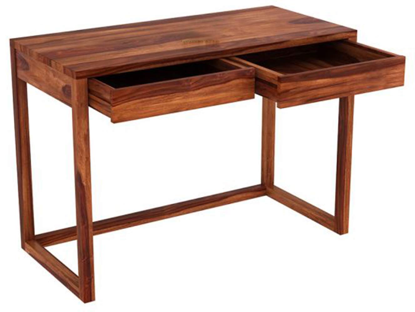 Sheesham Wood 2 Drawer Study Table Honey Finish for Home Office Desk