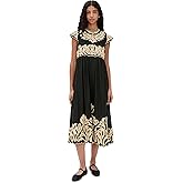 Sea Women's Alexandra Embroidery Cap Sleeve Midi Dress