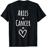 Aries and Cancer Couple Matching Zodiac Sign T-Shirt