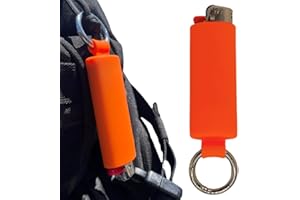LIGHTER LOCATORS Lighter Holder for J6 BIC Lighters. Keychain Lighter Case. Silicone Keychain case has a Spring Clip Attached to Easily Secure to Any Bag, Key Ring or Belt Loop.