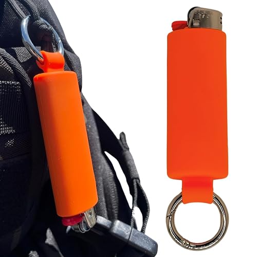 Spring Topper Lighter Lighter Holder for J6 BIC Lighters. Silicone case has a Spring Clip ...