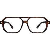 SOJOS Retro Aviator Square Blue Light Blocking Glasses for Women Men,Trendy Computer Frame Eyewear SJ5438