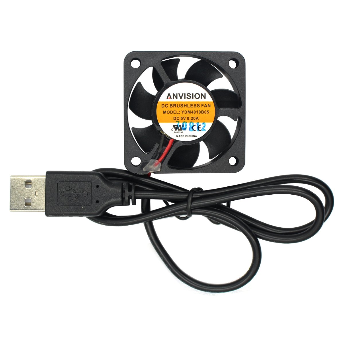 ANVISION 40mm by 10mm 4010 Dual Ball Bearing DC 5V USB Brushless Cooling Fan, YDM4010B05