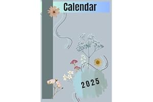 2025 Calendar with lined pages A5 - Paperback - light grey & Flowers Edition - BeLu´s Designs