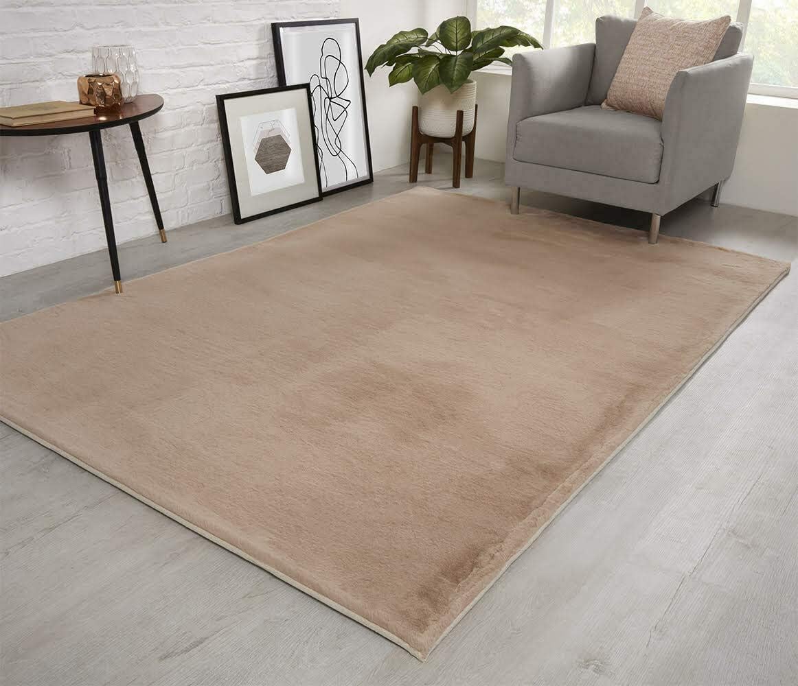 NATURAL FAUX RABBIT FUR Rug Ultra Soft Plush Extra Large Animal Rugs Living Room Wool Shaggy