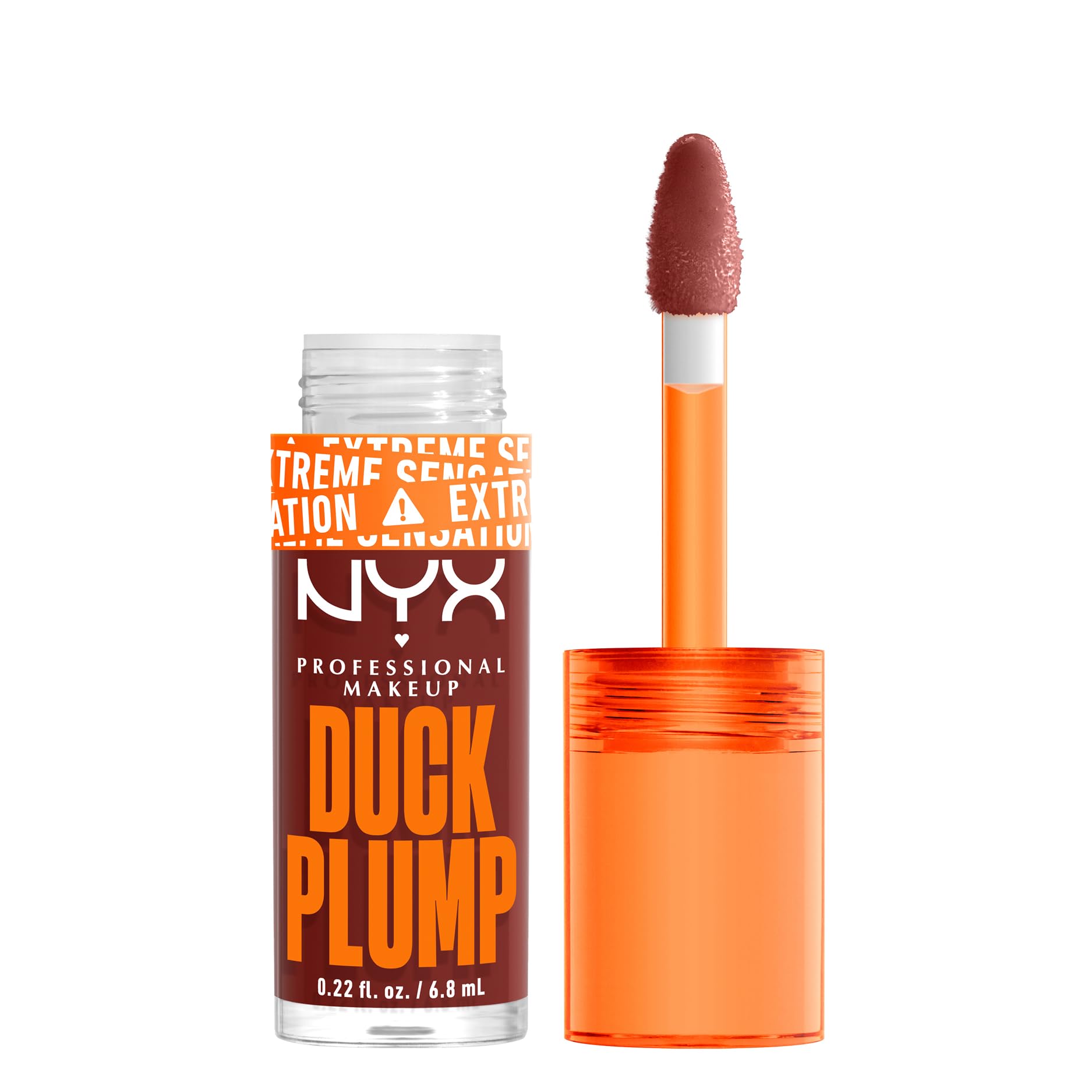 NYX Professional Makeup Lip Plumping Gloss, Intense Colour and High Pigmentation, With Extreme High Shine Finish, Infused with Spicy Ginger, Vegan Formula, Duck Plump, Wine Not?