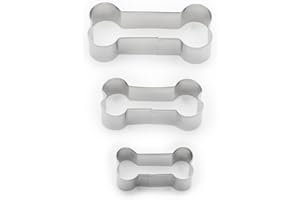 Fox Run Dog Bone Cookie Cutter Set, Stainless Steel, 3-Piece Dog Treat Mold Set