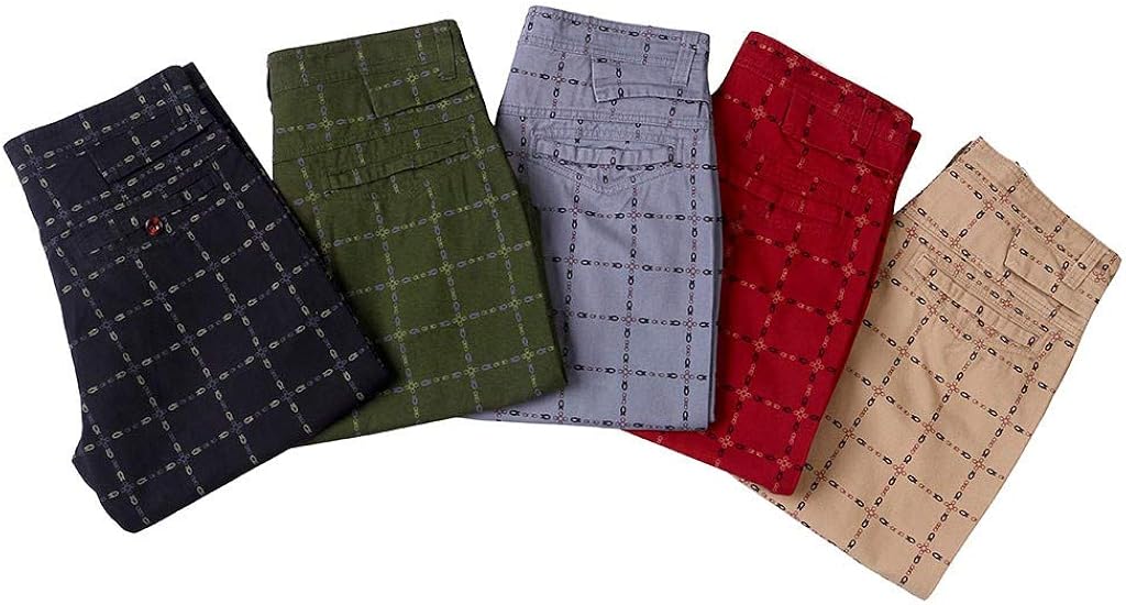 DIOMOR Classic Plaid Slim Fit Cargo Shorts for Men 9" Inseam Casual Outdoor Knee Length Board Pants Comfy Hiking Trunks | 