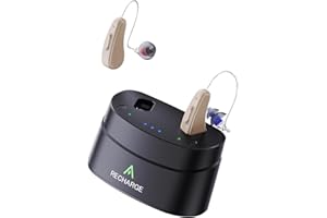 Aimsumy 2024 Upgraded RIC Hearing Aids for Seniors Rechargeable Receiver-in-Canal OTC Hearing Aid with Noise Cancelling-Nearly Invisible Digital Hearing Aid Adapts to Mild to Severe Hearing Loss