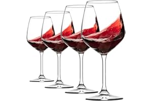 Paksh Novelty Italian Red Wine Glasses - 18 Ounce - Wine Glass Clear (Set of 4)
