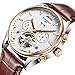 Original Stainless Steel Automatic Tourbillion Brown Genuine Leather Band Men's Watch